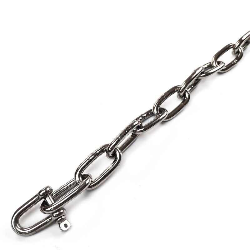 JENSWILL 1/4 inch (6mm) -6.5ft(Length) Stainless Steel 304 Chain,Metal Chain Utility Chain Heavy Duty Chain for Guardrail, Swing, Lifting, Trailer,Pet,Hanging Clothes with 2 Shackles - Image 5